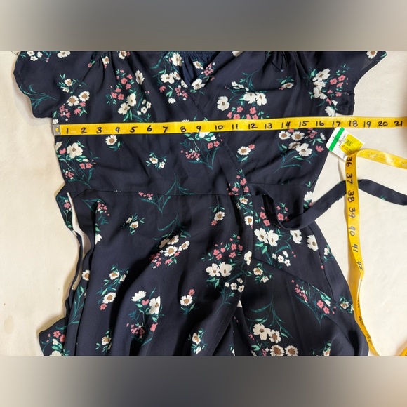 CHELSEA 28 Navy floral tie sleeve wrap maxi dress size S. - Picture 12 of 13